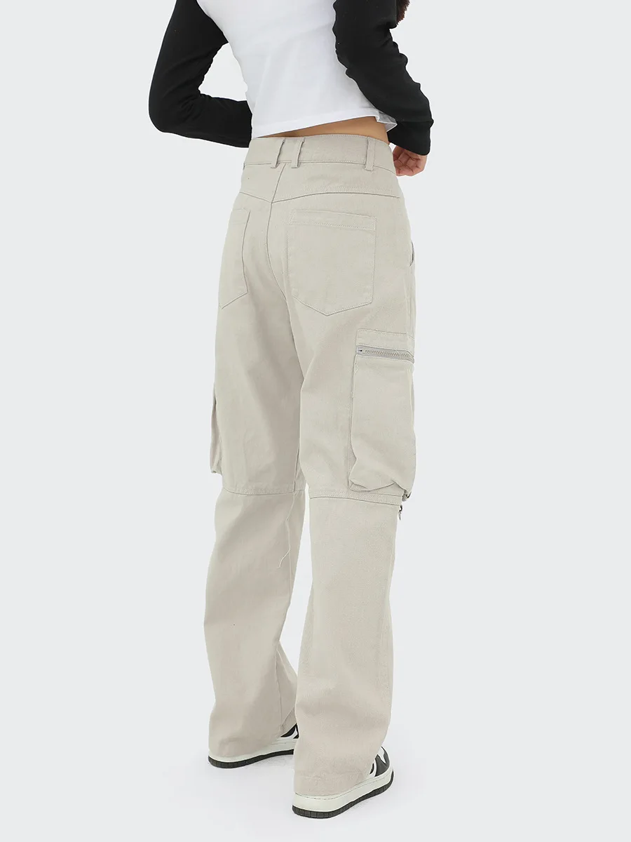MTR3287 New Arrivals Custom Unisex Oversized Big Zipper Pocket Cargo Pants For Men Women
