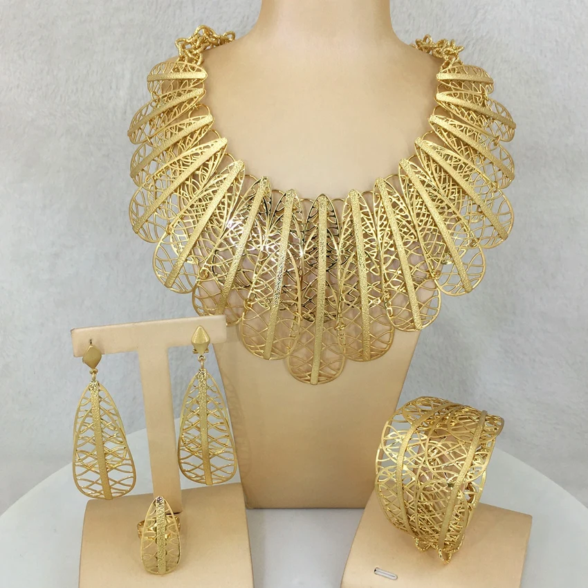 Yuminglai Brazilian Gold Jewelry Big Jewelry Sets High Quality Jewelry for Women  FHK12868