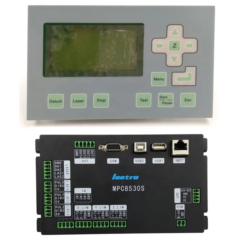 Upgraded Leetro MPC8530S control system with PAD03 for CO2 laser cutting and engraving machine