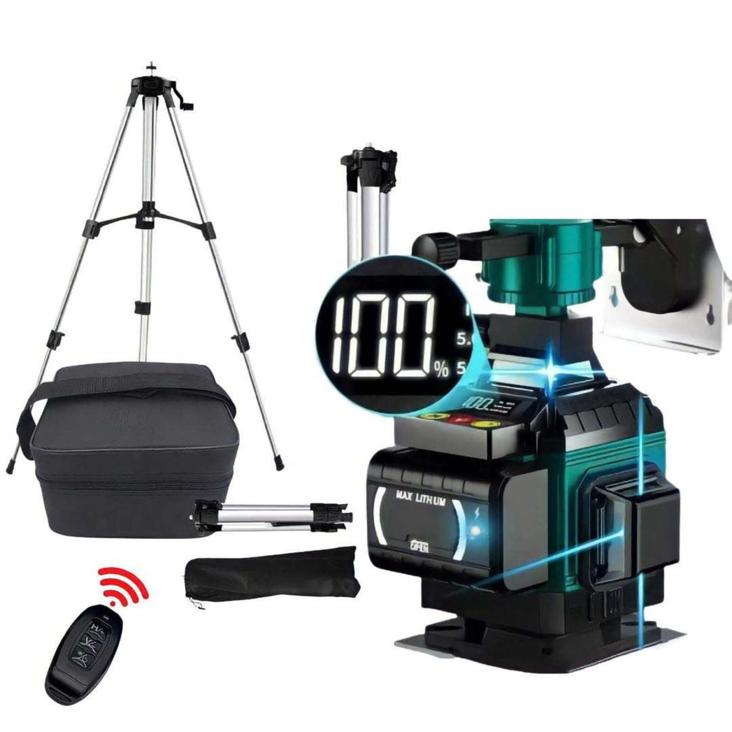 Green 16 line 4d 360 rotary laser level lcd display digital