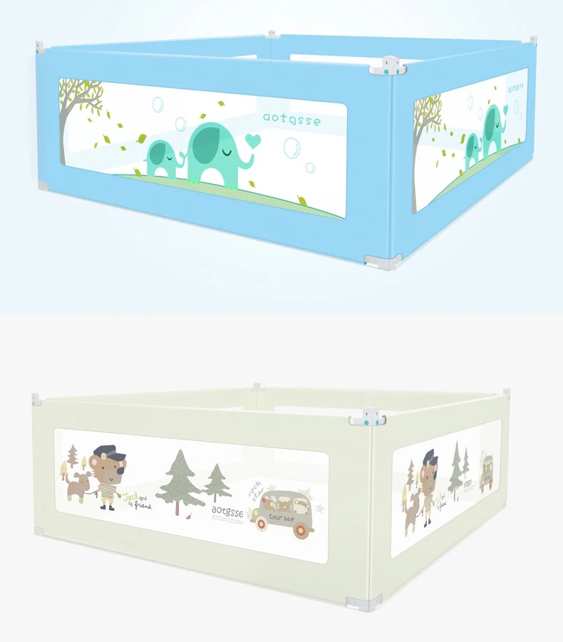 Popular Wholesale Baby Fence Bed Guard Baby Safety Products Soft Linen Fabric Bed Guard Rail Anti-dropping