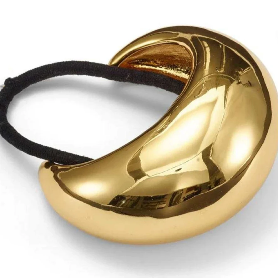 6*3.5*2.5cm Simple Rubber Band Head Rope Metal Hair Ties Hair Accessories Metal Geometric Shape Tied Horsetail Hair Rope for wom