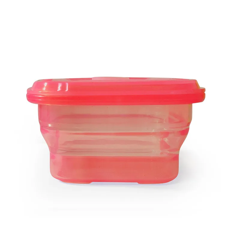 400ml 900ml Multipurpose Microwave safe LFGB Silicone Lunch Container Food Collapsible bowls Containers