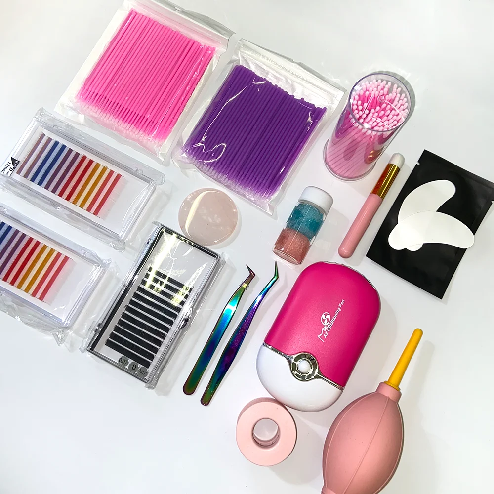 eyelash extension training kit eye lash kit lashkit custom Starter set for eyelash beauty makeup tool salon bag lash kits