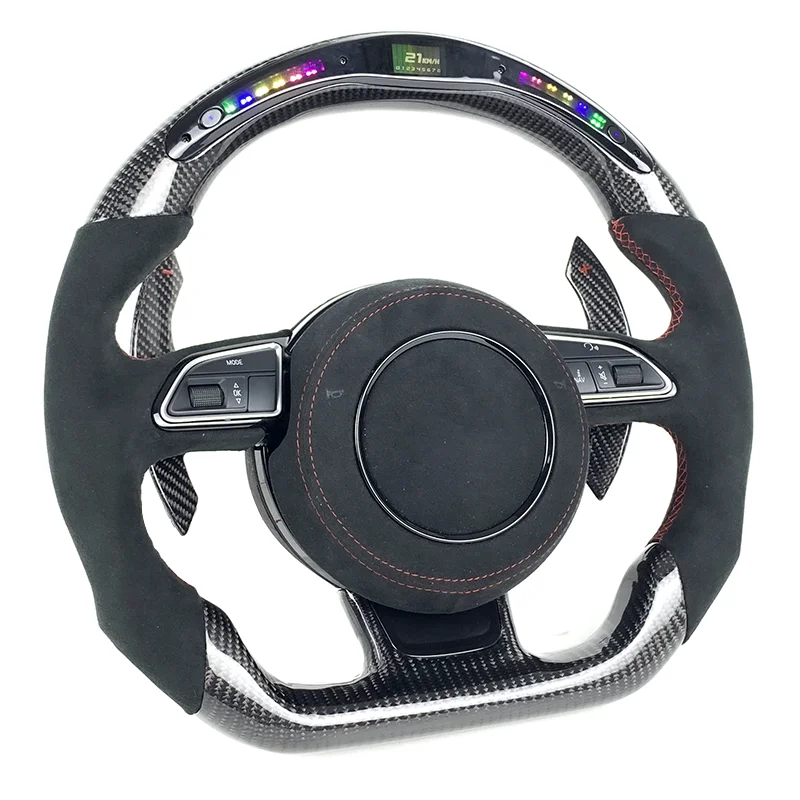 Customized car interior racing style carbon fiber steering wheel for Audi B8 RS3 RS4 RS5 RS6 S7 RS7 2013 2014 2015 2016