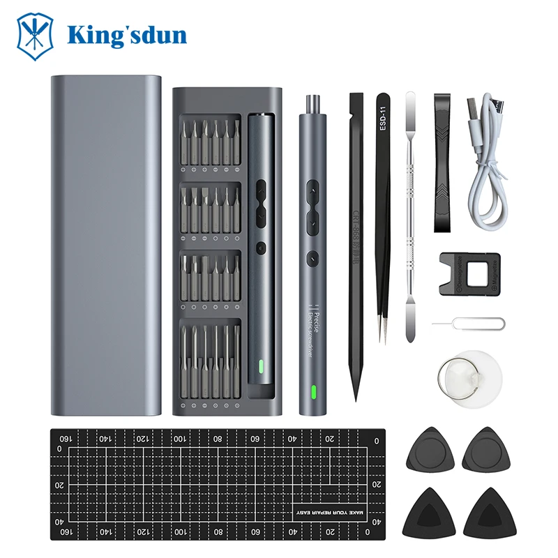 Kingsdun Mini Electric Screwdriver Set 62-Piece Magnetic Cordless Electric Screwdriver Kit for Mobile Phone Repairing