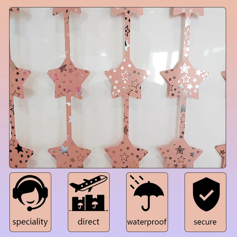 2.0c China factory direct customized star shaped metallic rain tinsel foil fringe curtain for party