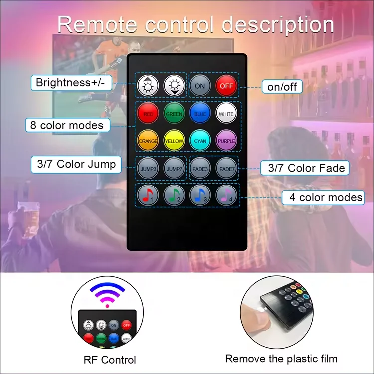 16.4FT Meters SMD5050 USB 5V IP65 Waterproof Cuttable with 24 Keys Remote Control TV Backlight RGB LED Strip for Atmosphere