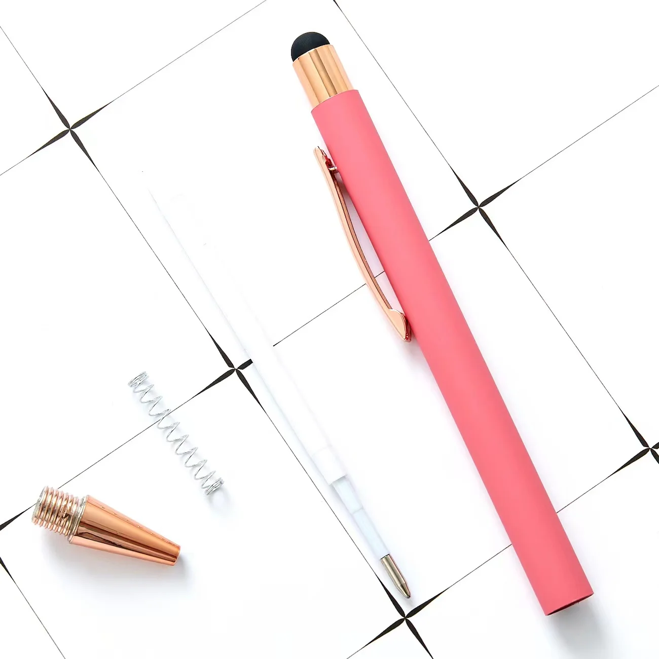 Color press rubber spray advertising pen spot wholesale laser engraving capacitive ball point pen aluminum rod touch scr