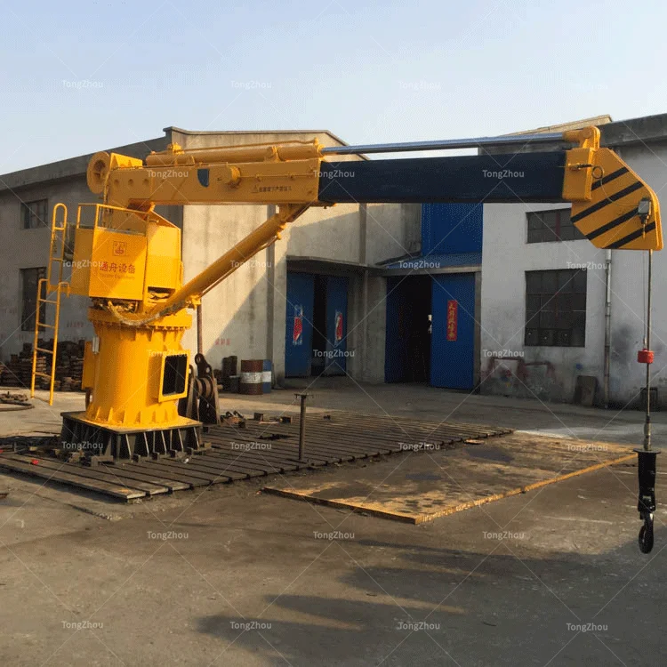 Small mini hydraulic lifting knuckle booms marine deck crane harbor use