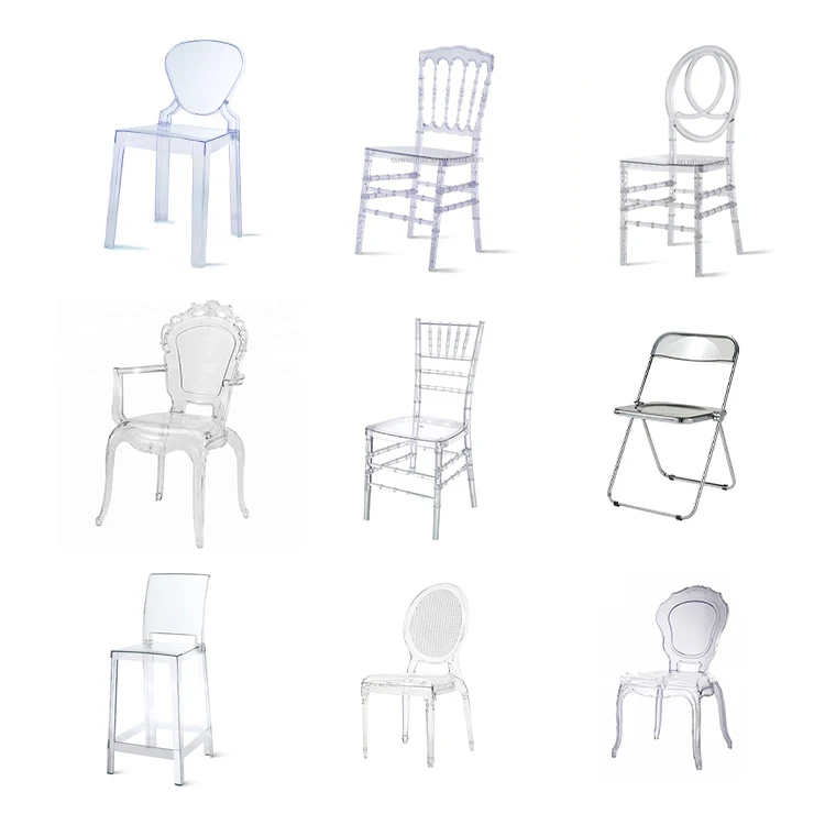 Wholesale modern design casual style PC chair princess chair transparent clear chair