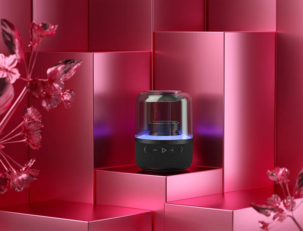 AOOLIF whosale price high quality colorful glass lighting subwoofer speaker bluetooth with JBL speaker