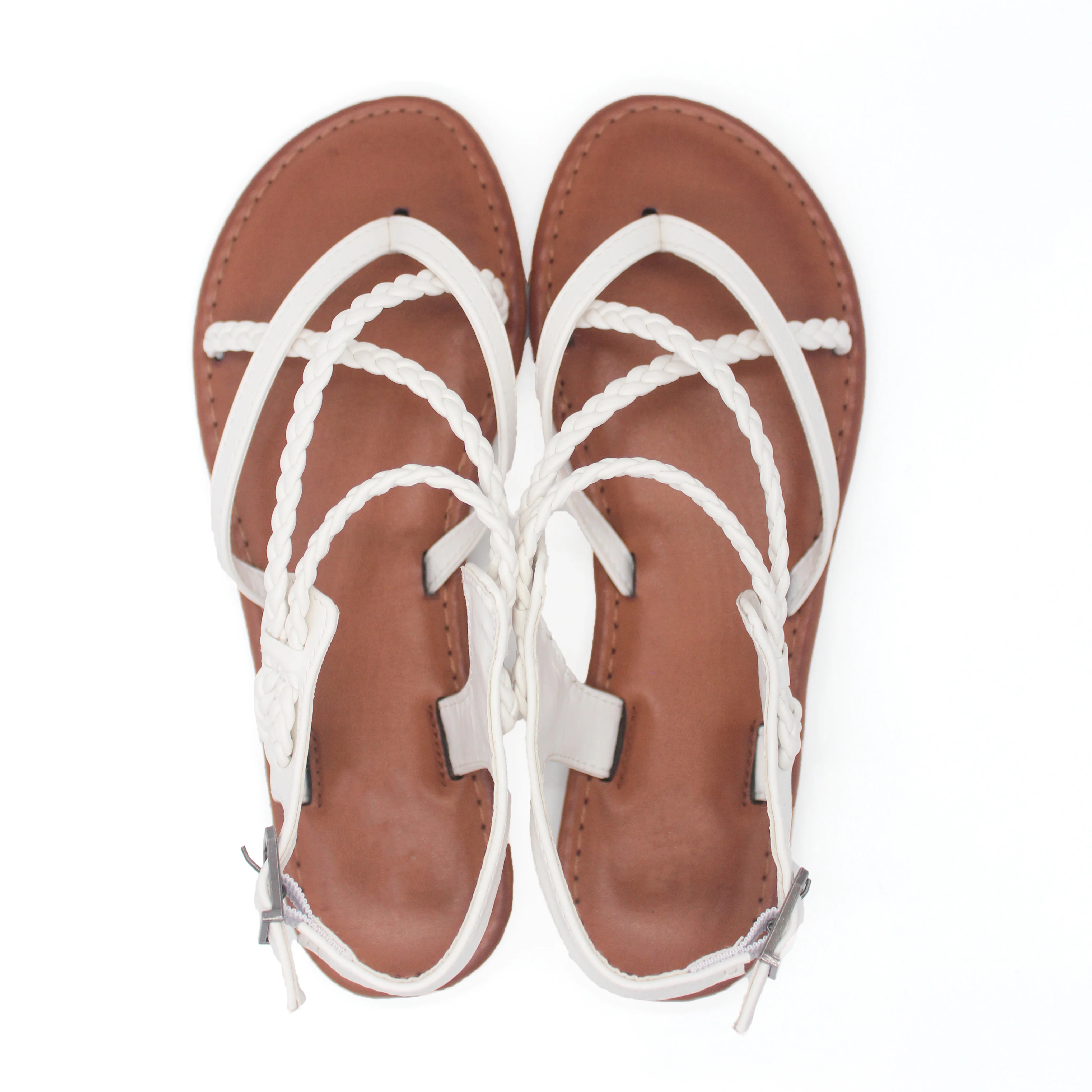 Weave Pattern Fashionable Sandals Flat Shoes Leisure  Ladies Shoes And Sandals  Women Cross Strap Sandals