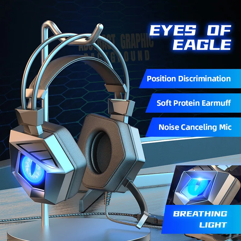 New SY-G15 colorful breathing luminous game computer wire-controlled headset gaming earphones & headphones with mic