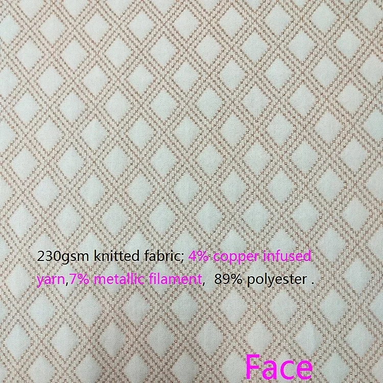 Трикотажная ткань в стиле жаккарда с медной нитью и металлическим наполнителем