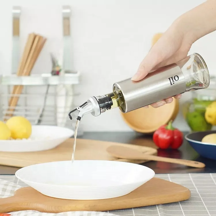 Glass Oil Dispenser Bottle with Best Quality Stainless Steel