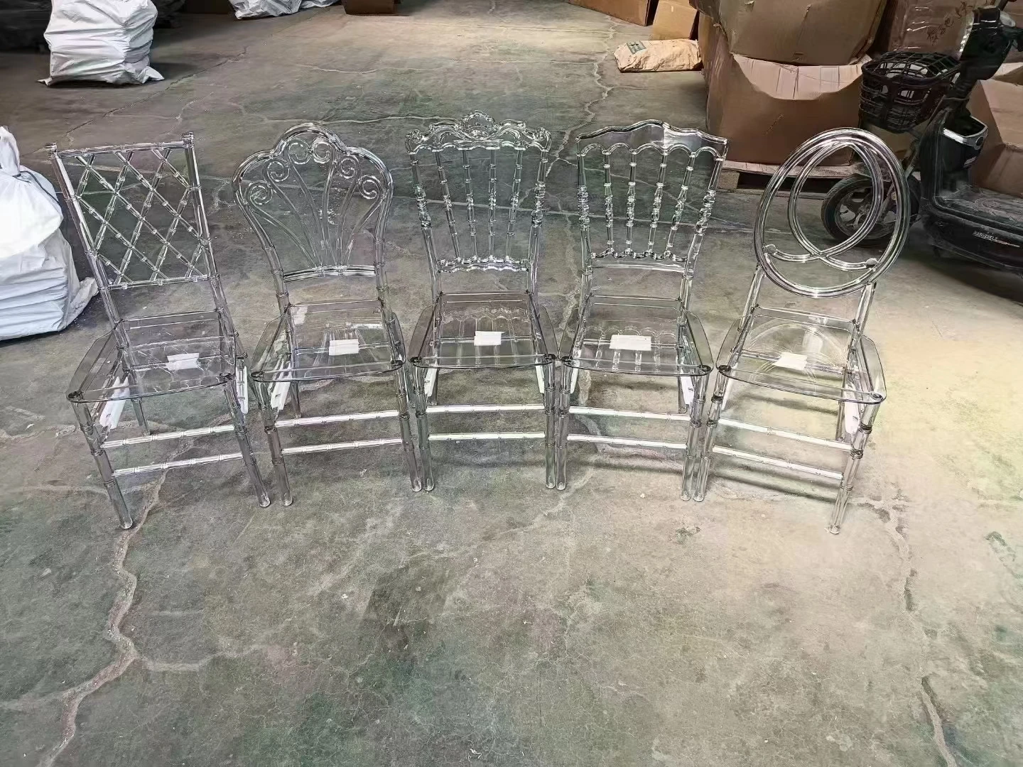 Modern Stackable Clear Transparent Acrylic Ghost Resin Tiffany Chair For Banquet Dining Hotel Outdoor Park Wedding Events