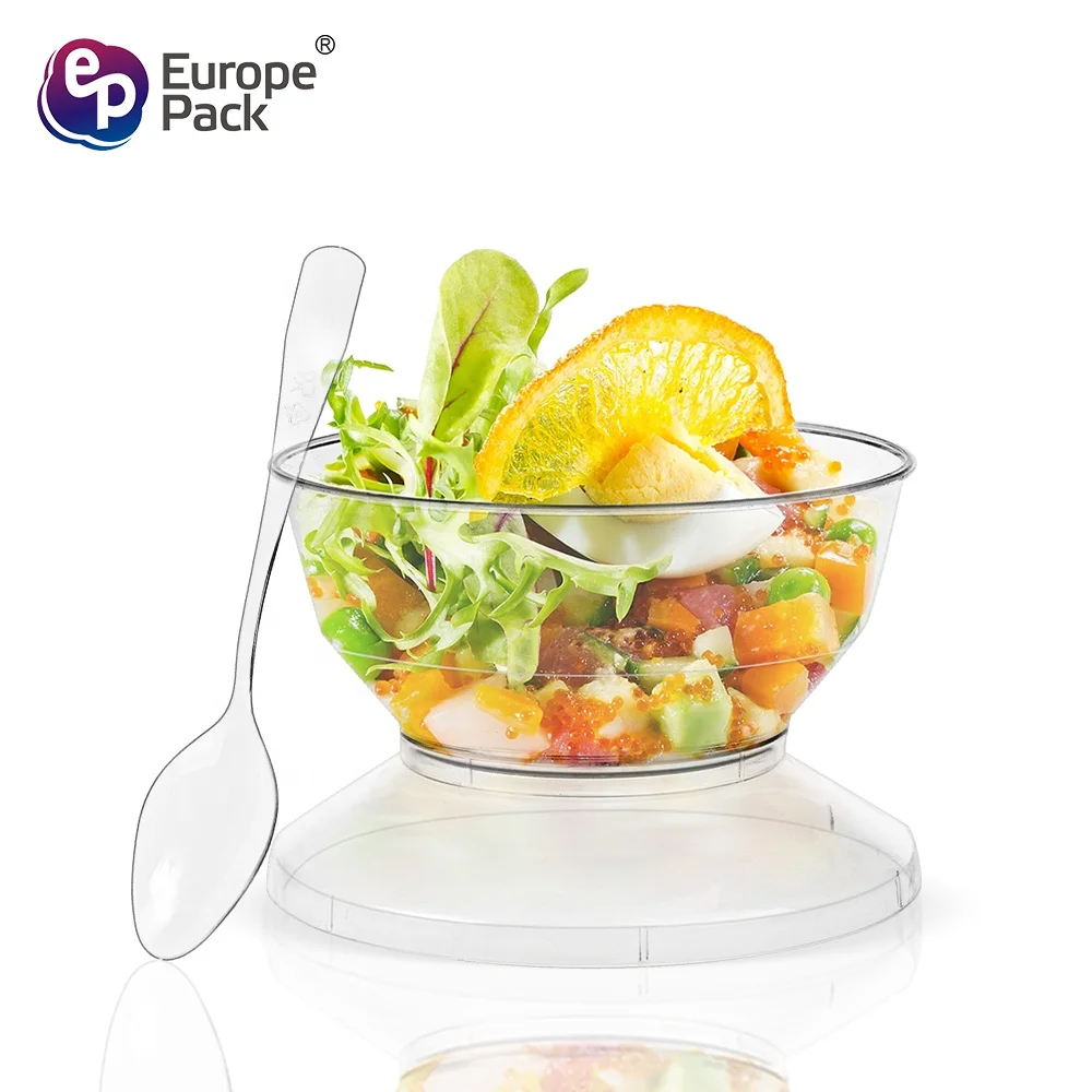 Набор многоразовых пластиковых пищевых мисок для фруктов, с крышкой и ложкой