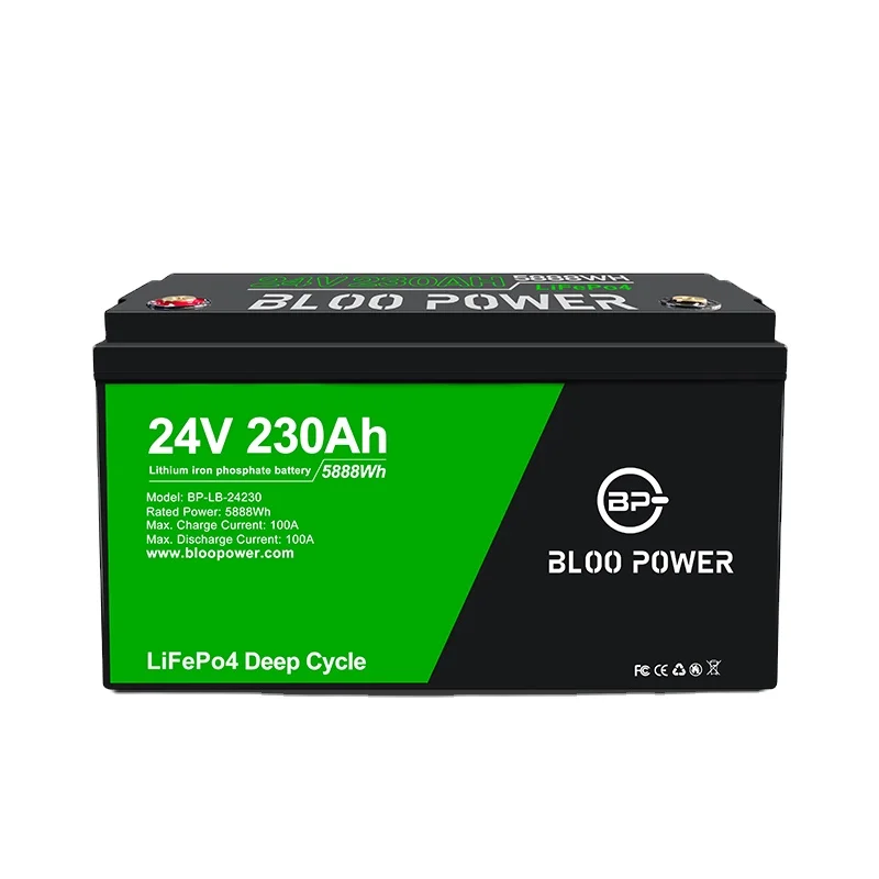 Bloo power 24 В 230Ah литиево-ионный Аккумулятор LiFePo4 солнечный свет для наружного рекламного щита