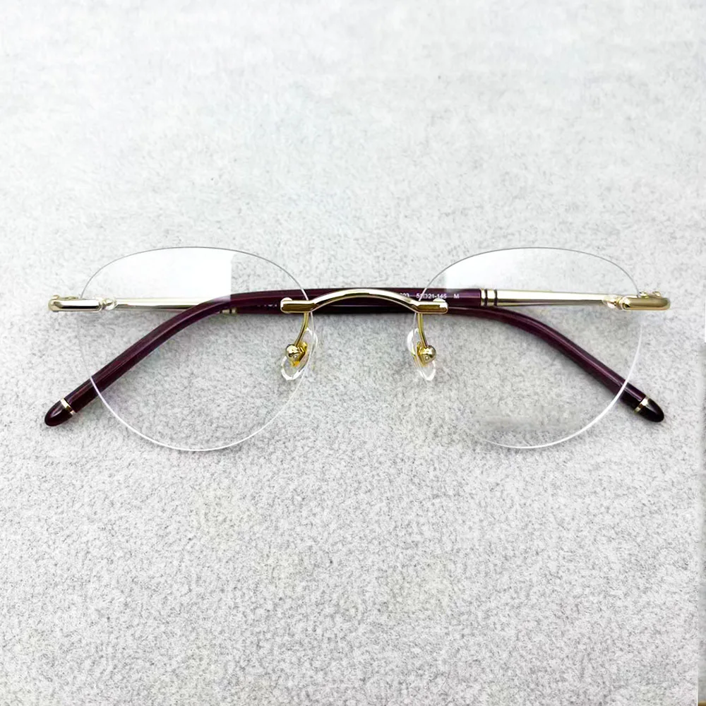 Good Quality Luxury Designer Brand Eyewear Gentleman Frameless Medicated Eye Glasses Spectacles Custom Rimless Optical Frames