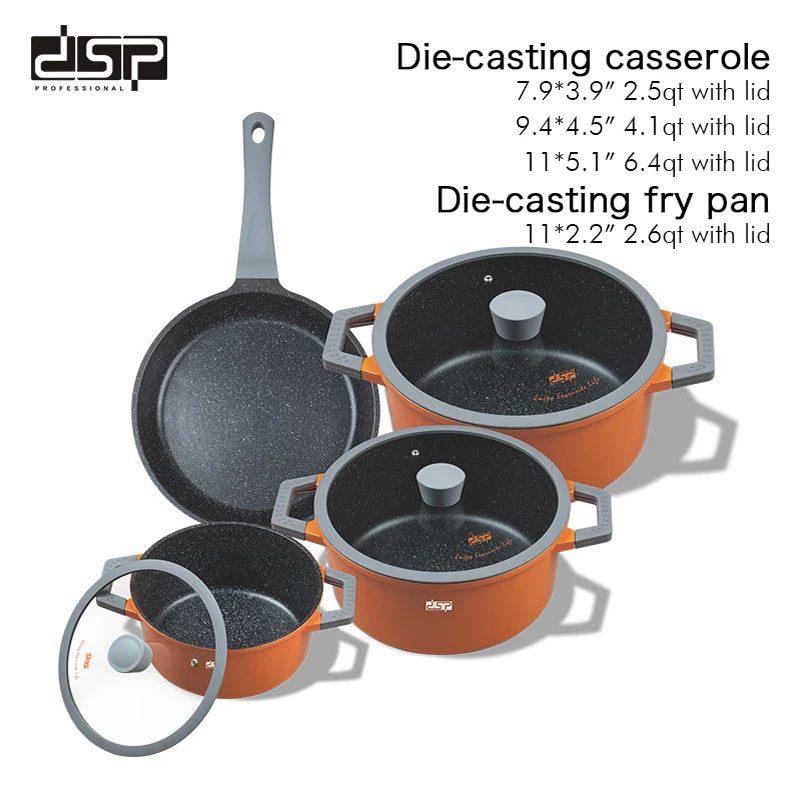DSP Hot Sale 7 Pieces Multi-Cookware Set High Quality Cooking Pot Set Kitchen Pots And Pans Non-stick Cookware Set