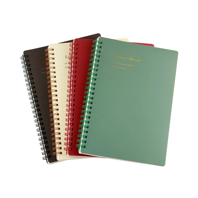 Factory Price School Office Supplier A5 B5 Waterproof Thick Plastic Gold Foil Multicolor PVC Cover Spiral Notebook