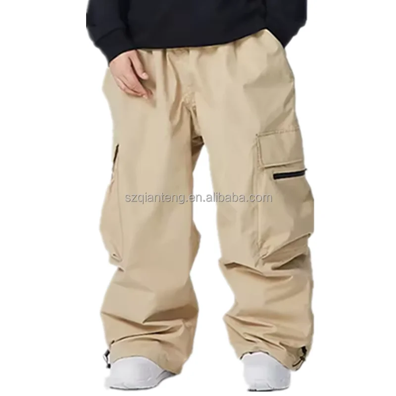 AQTQ Plus Size Waterproof Baggy Cargo Snow Pants Oversized Trousers Custom Streetwear Manufacturer women Snowboard Ski Pants