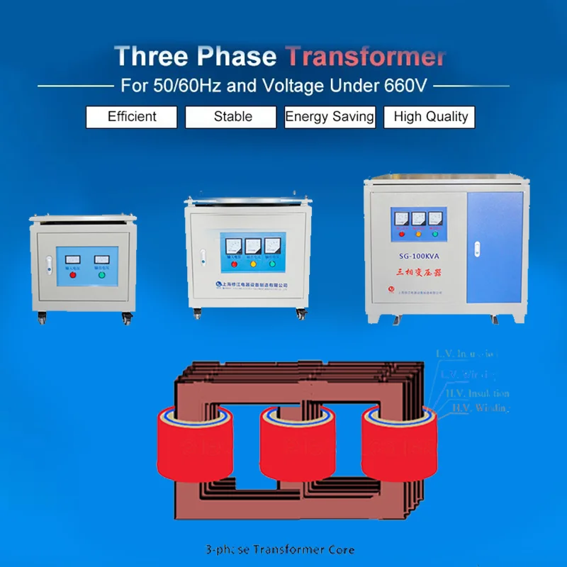 Dry Type 3 Three Phase Transformer 400v to 220v Step Down Transformer
