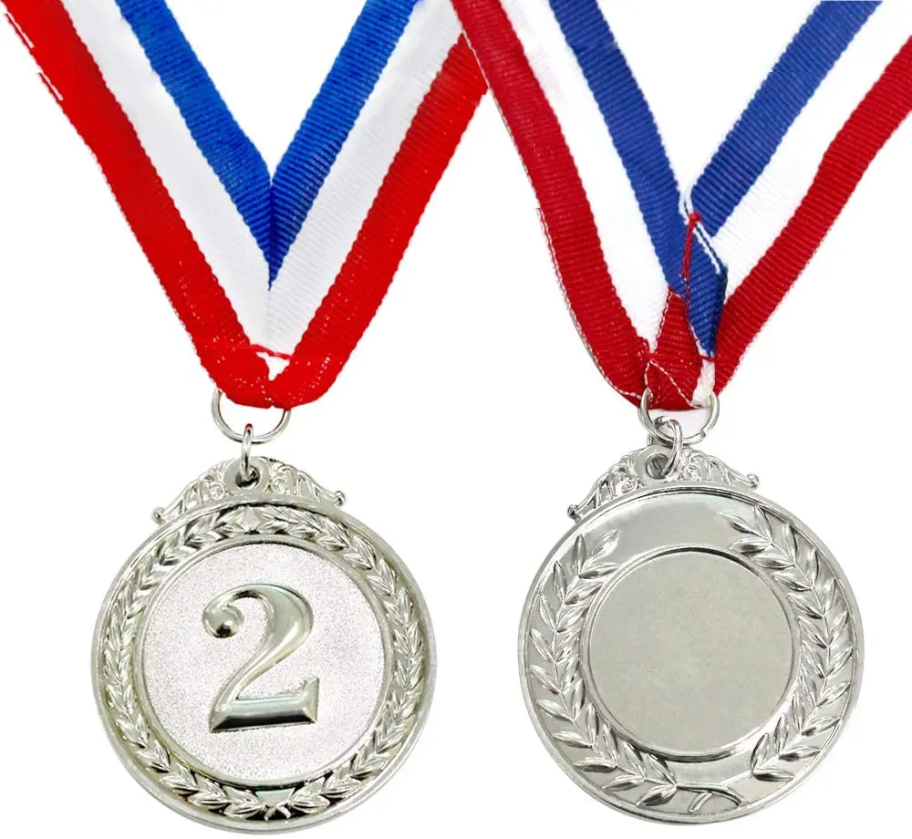 Wholesale Customized Metal Sports Medals Cheap High Quality Gold Silver Medal With Ribbon