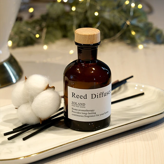 Wholesale Luxury Custom Decorative Black Glass No Fire Scented Candle Elegant Gift Set Reed Diffuser