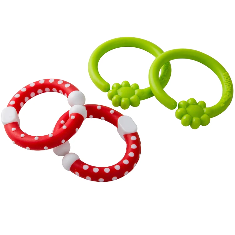Sensory Activity Toy Squiggly Linking Rings Plastic Hanging Buckles Baby Teether Ring Link