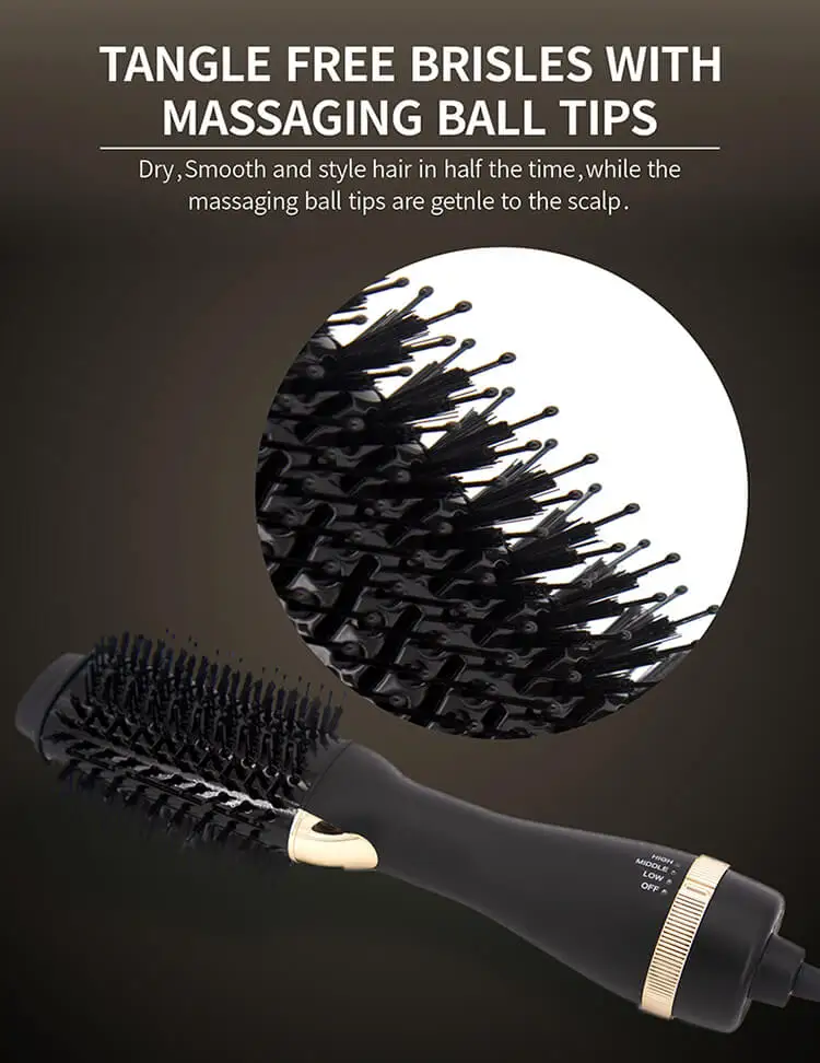 Newest Far Infrared Hair Styling Beauty Tools 3 In 1 One Step Hot Air Brush Hair Dryer Straightener Curler