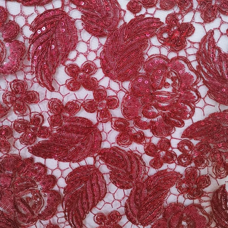2022 hot selling polyester spandex lace embroidery dress fabric fashion embroidery fabric textile raw material