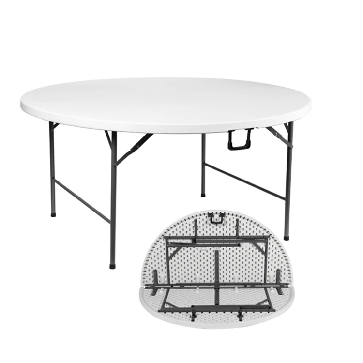 Hot Sale 10 People HDPE 5ft Folding Plastic Round Banquet Table For Outdoor Events