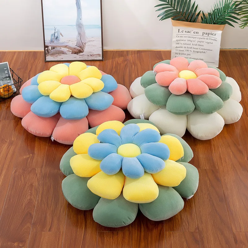 Small Daisy flower cushion Sun petal throw pillow plush toy sofa cushion Balcony bay window nap pillow pillow