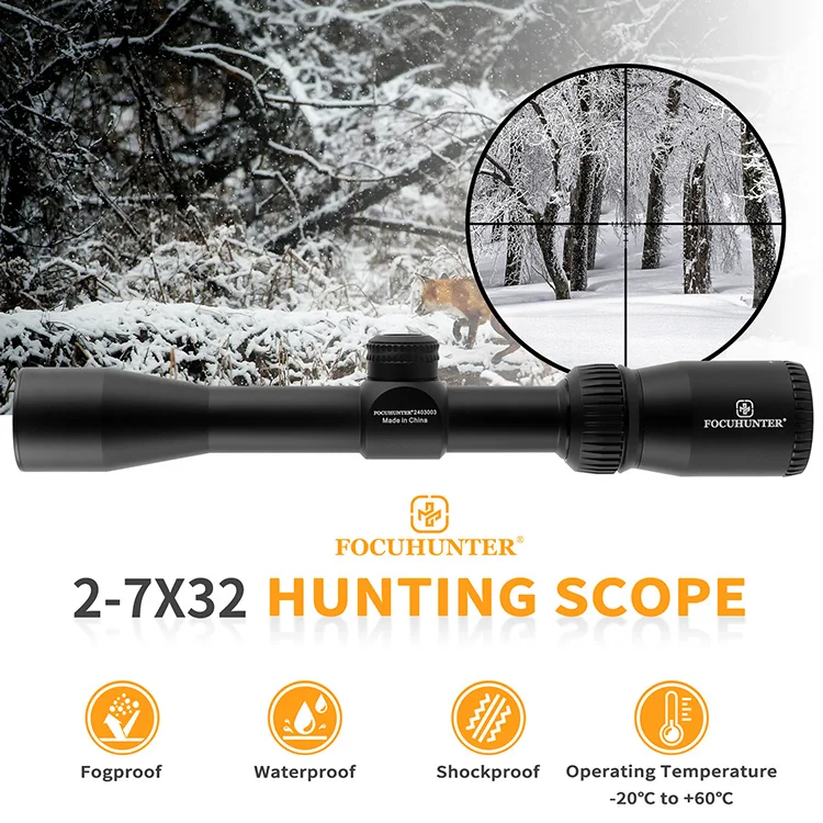 New Arrivals OEM ODM 2-7X32 Telescope 25.4mm Optical Sight Zero Reset Telescope accessories for Hunting
