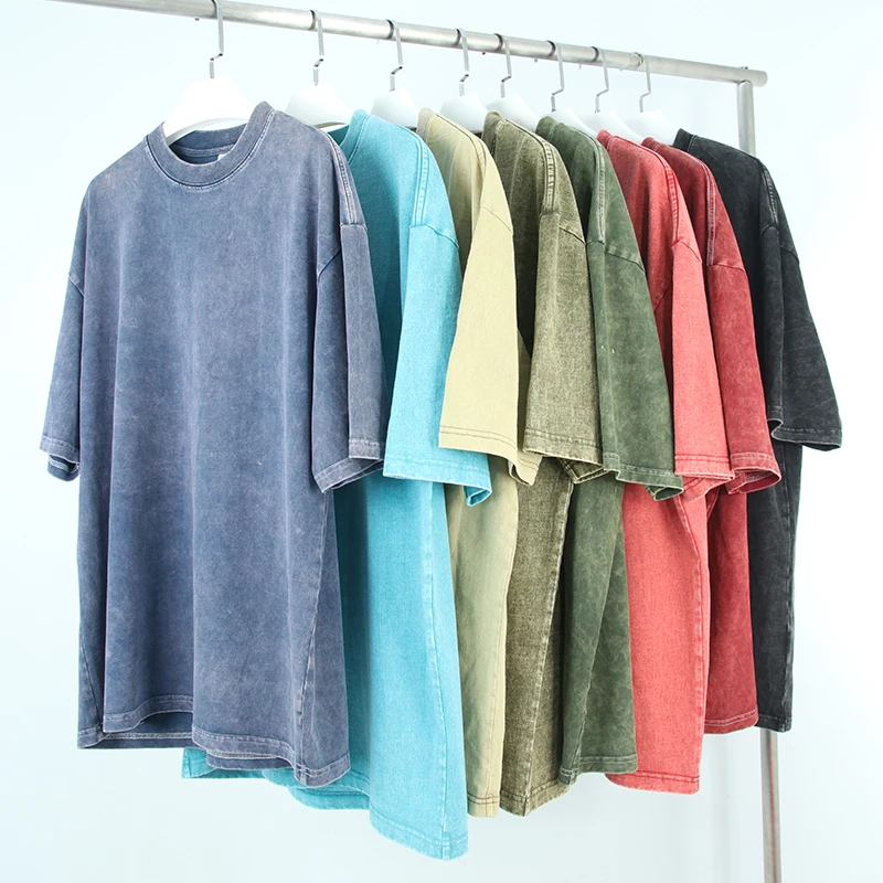 High quality washed vintage blank tshirt plain cotton vintage oversized t shirts personalized custom loose vintage t-shirt