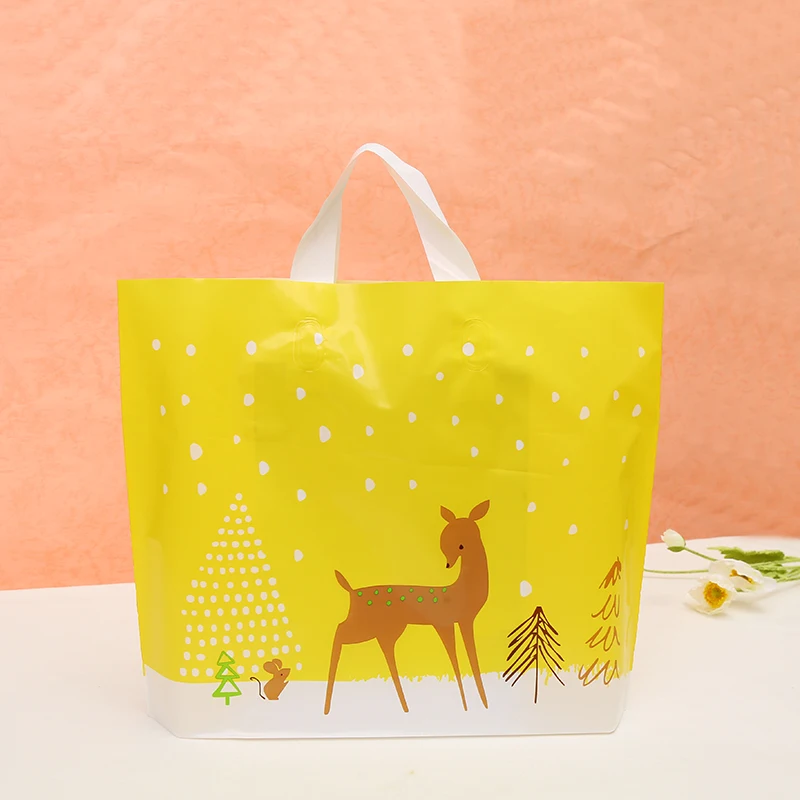 Hot sale Recyclable Plastic Clothes Packaging Shopping Gift Bag with Handles plastic gift bags for parties