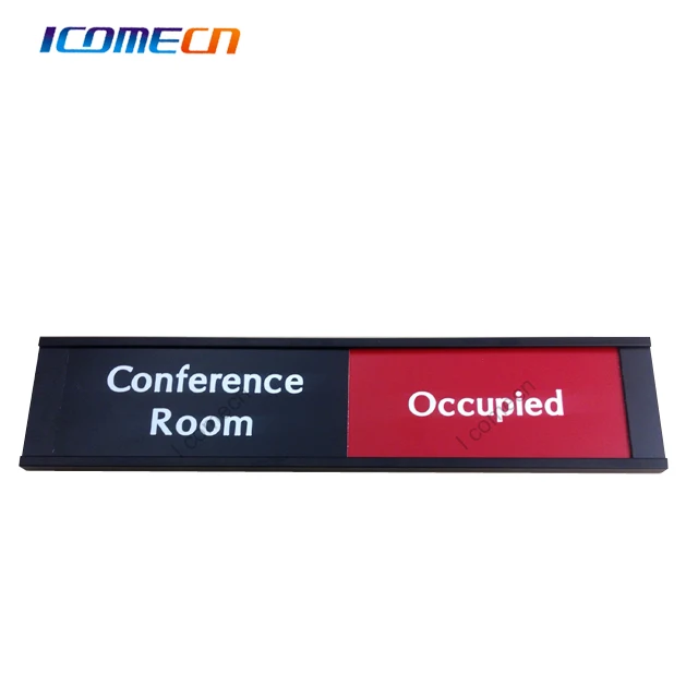 Aluminum sliding wall nameplate holder for office building