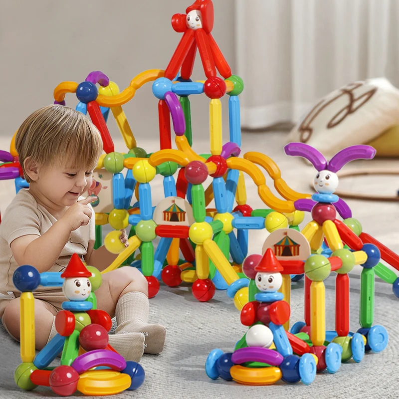 Children  Building   3D Magnet Rods Stick And Balls Game Toys Educational  Building Sticks For Kids