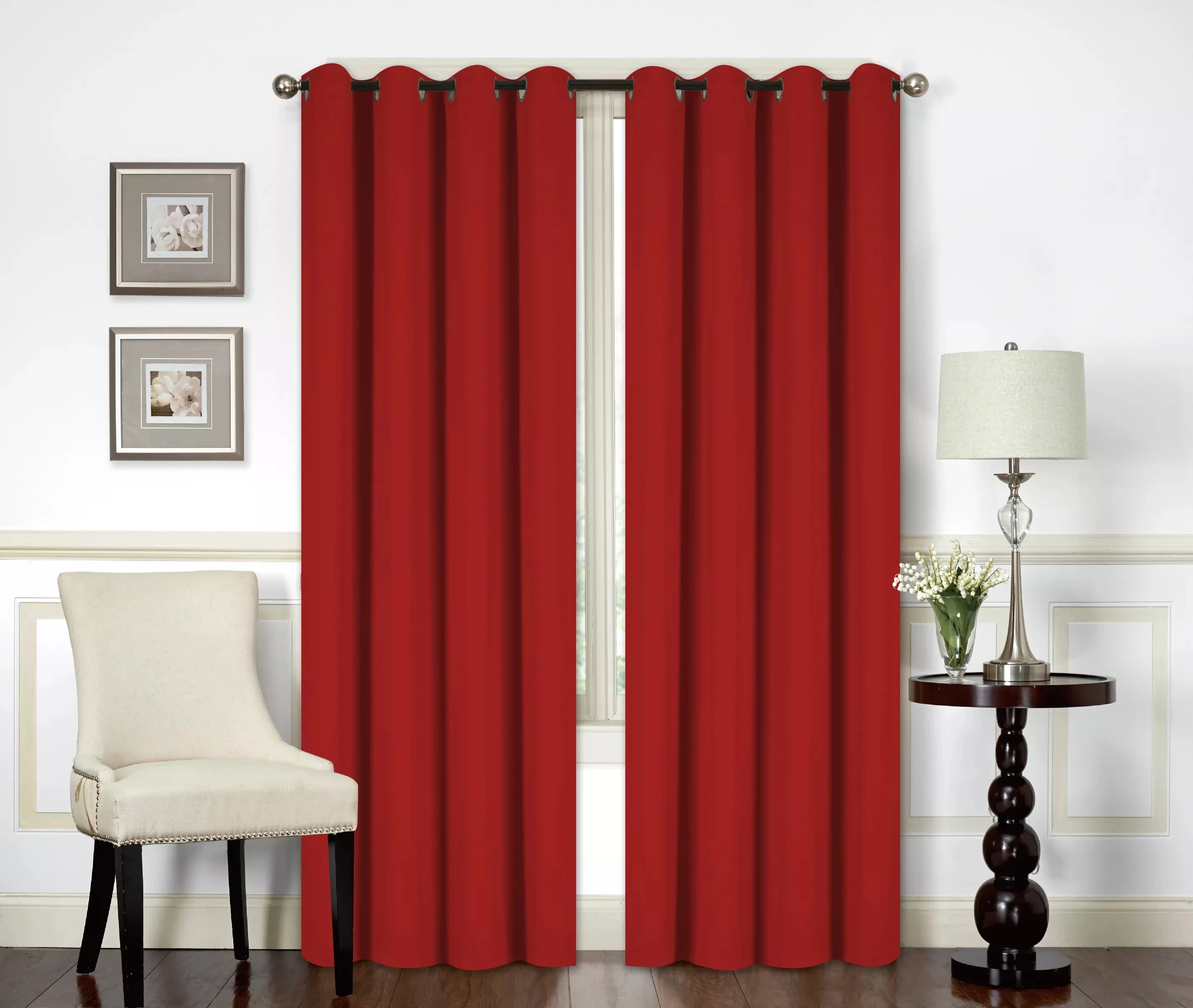 SUNWIN Solid Thermal Insulated Reduce Blackout Window Curtains For Living Room Bedroom