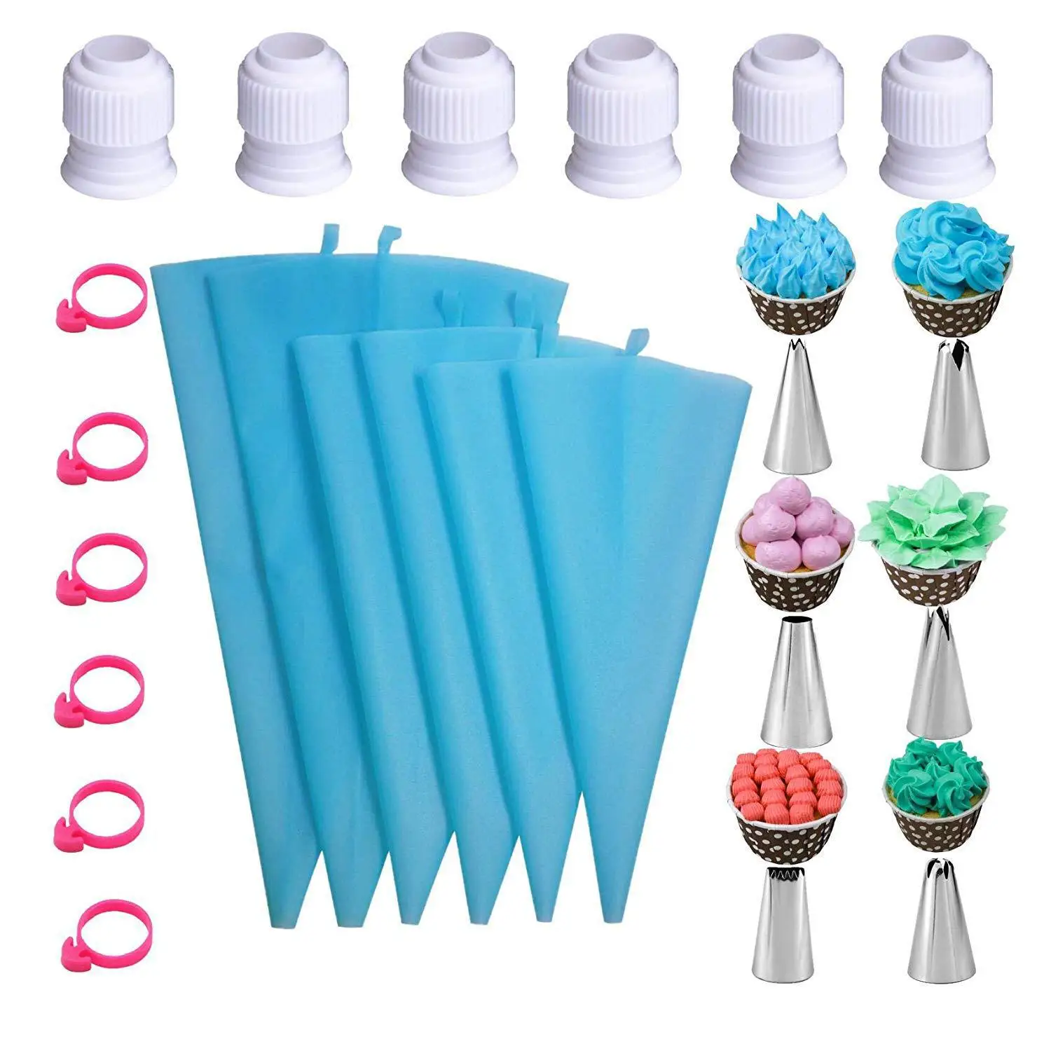
24 Pcs/set Good Quality Cake Decorating Stainless steel Icing Piping Nozzles Pastry Tips Set Cake Baking Tools Accessories 
