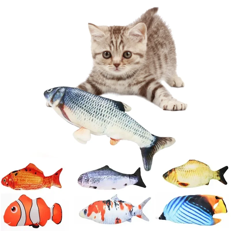 Electronic Cat Toy Interactive Electronic Movement Plush Rotating Automatic Fish Cat Toy