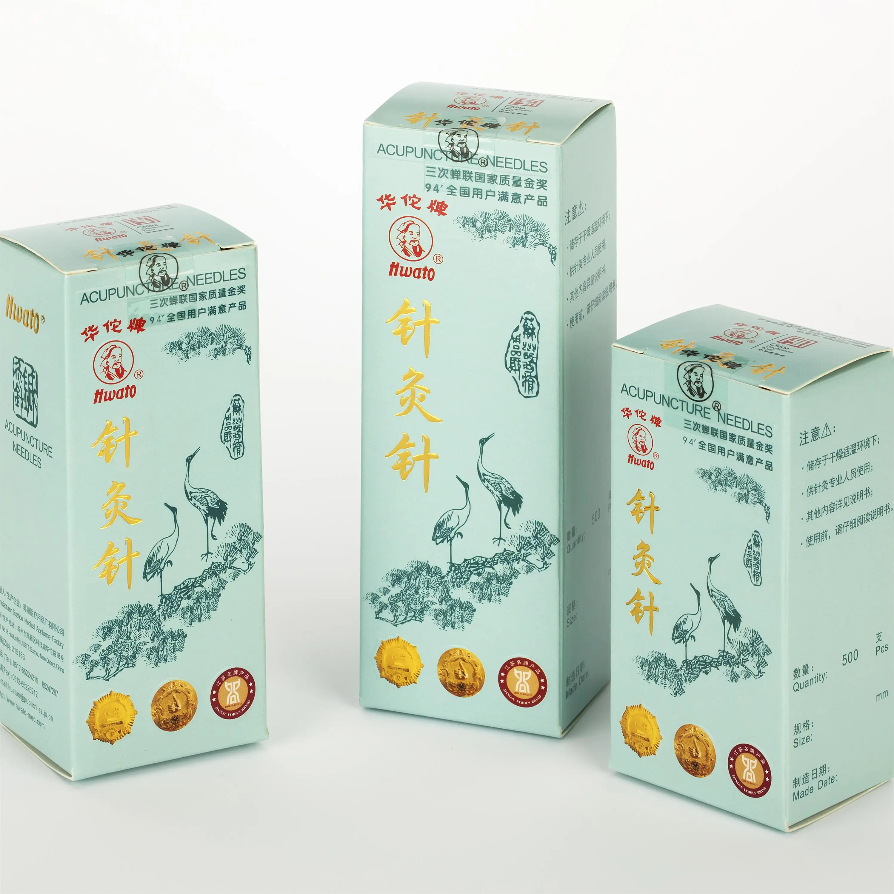 Hwato Brand plastic bag silver handle acupuncture  needle