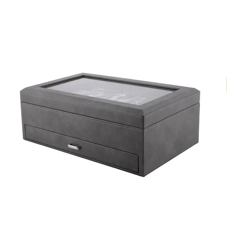 OEM excellent quality watch packing box multi-functional men women jewelry glasses organizer pu leather watch case