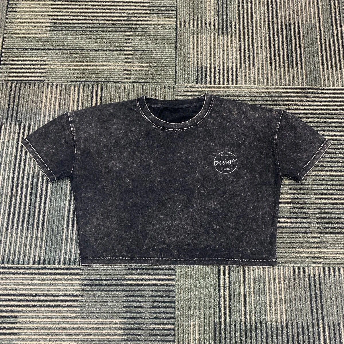 Acid Washed Highstreet Athletic Wholesale Custom Logo Distressed Tee Silk Screen Printing Gym T-shirt Men Crop Top Shirts