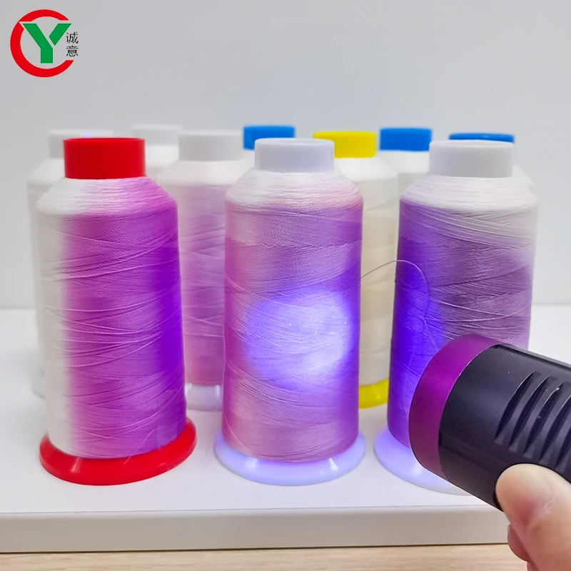 Low MOQ Multiple Color Options New Functional Yarn Embroidery Thread 100% Polyester FDY Yarn 150D/2 UV Color Changing Thread