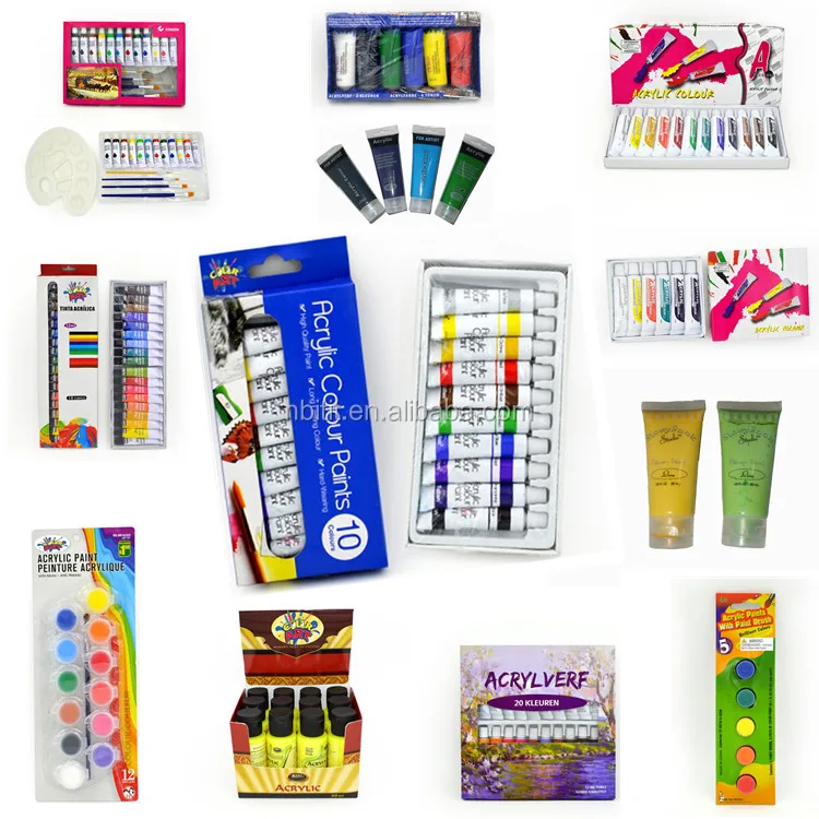 Art Supplier Wholesale Non-toxic Acrylic Paint With Brush Set For Kids