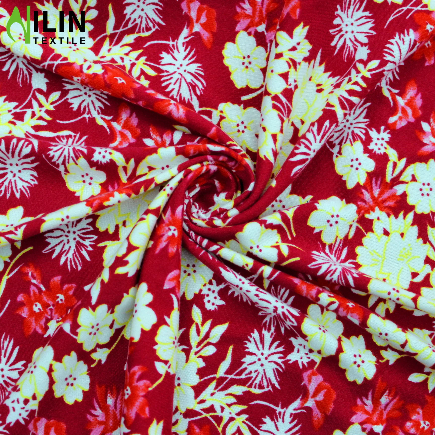 100% Polyester fdy jersey knit  floral stretch fabric clothes/ddress/short sleeve fabric printing