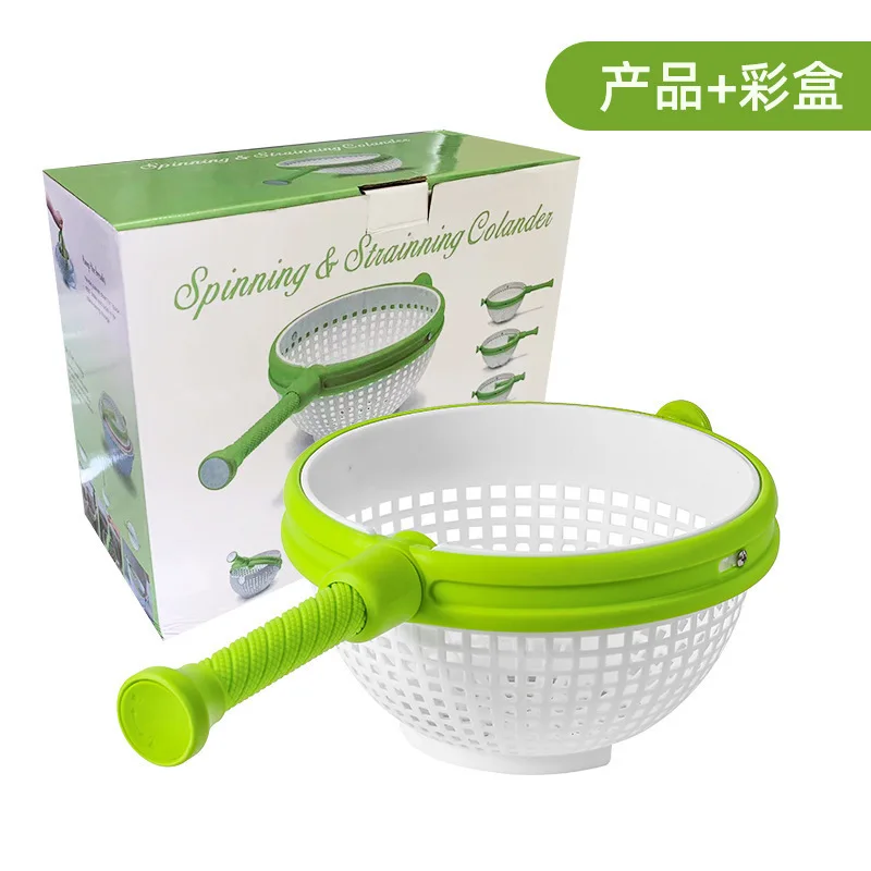 Household Vegetable and Fruit Salad Spinner Cleaning Dehydration Shake Water Rotating Drain Basket